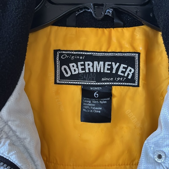 Like new Obermeyer snow ski jacket sz 6 yellow & Blk - Picture 3 of 4